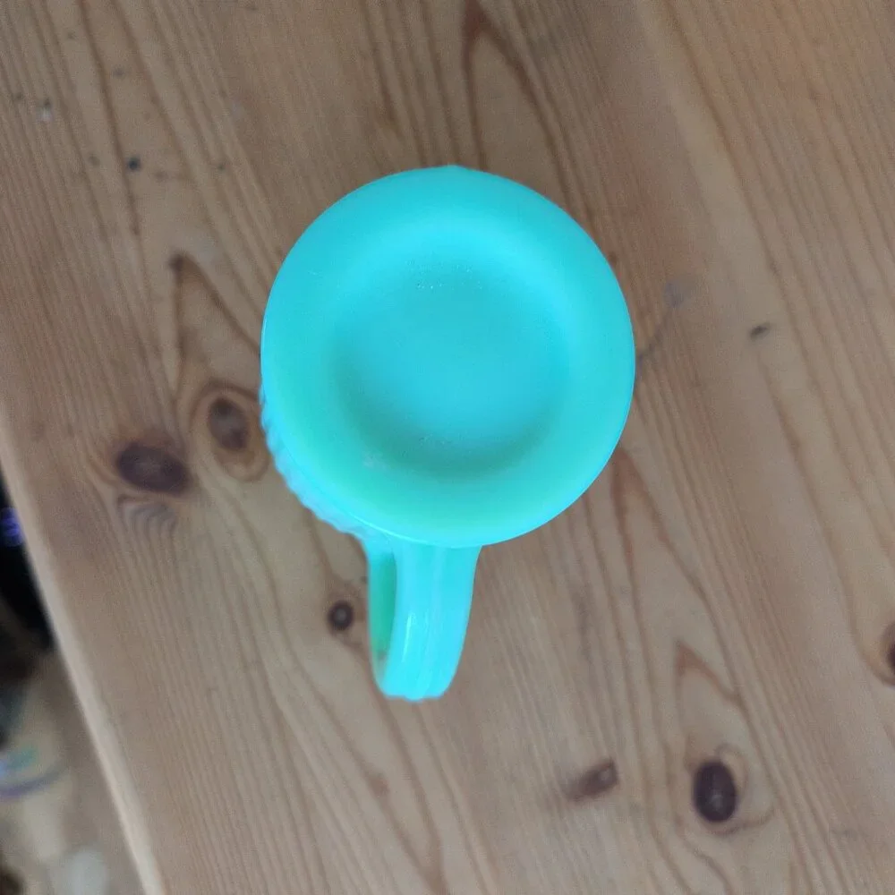 Vintage Jaedite Sugar Bowl With Lid And Creamer - Picture 7 of 8